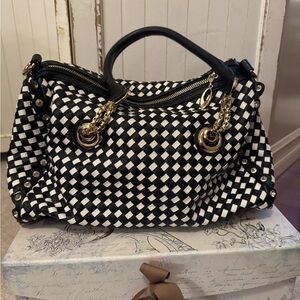 Black and White Checkered Handbag